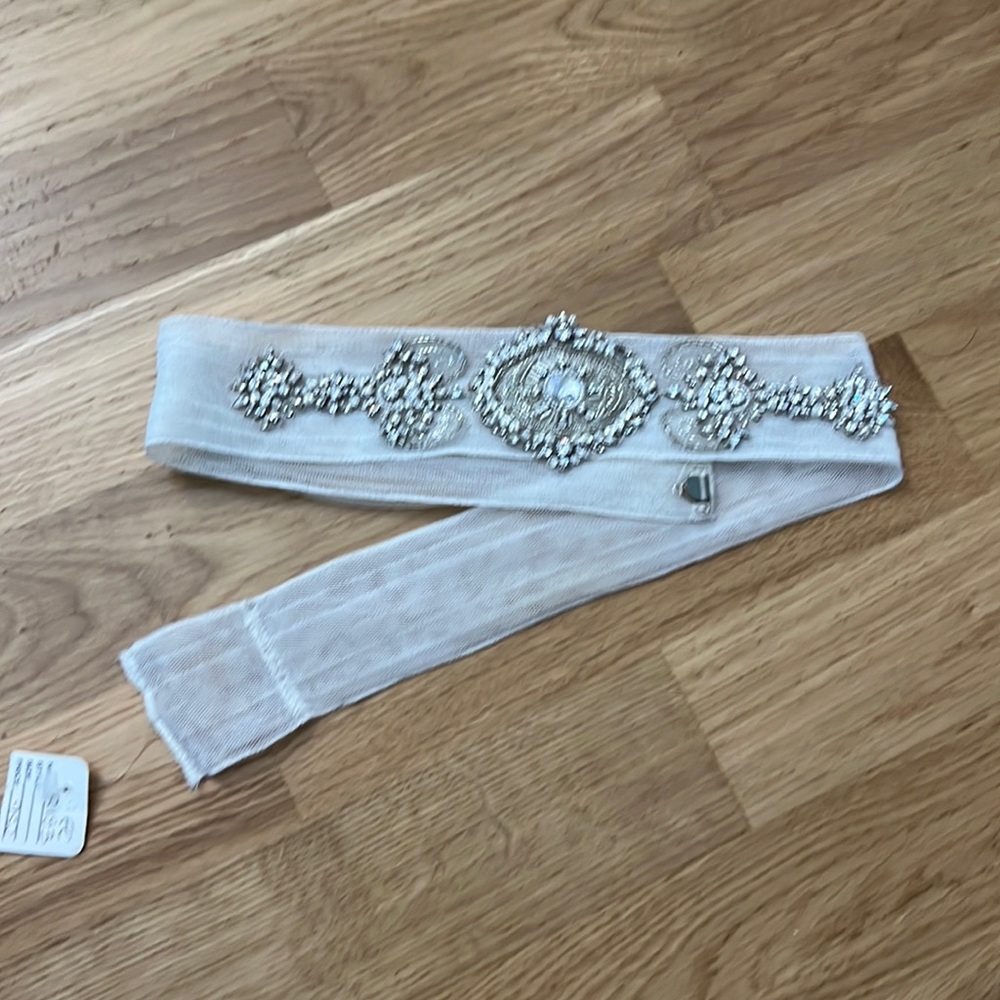 New erin cole bridal embellished mesh organza belt